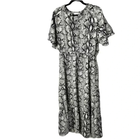 Sign Here Signature Clothing The Lucy Dress Snakeskin Maxi Size L GUC - Picture 1 of 10